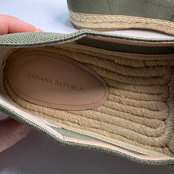 Banana Republic Sustainable ES Canvas Espadrille Olive Slip On Women Size 7.5 - Picture 10 of 10